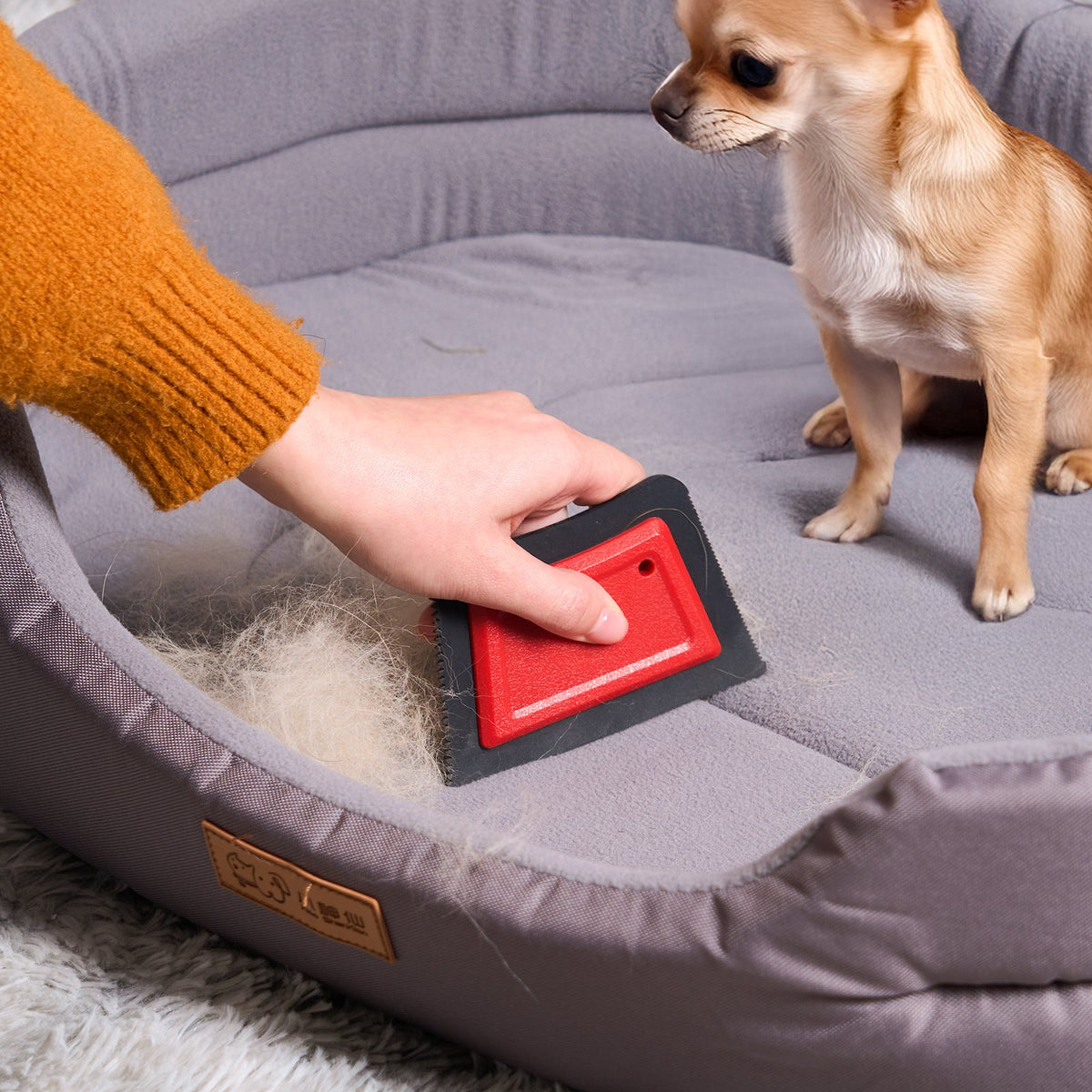 Reusable Pet Hair Remover for Furniture - Red